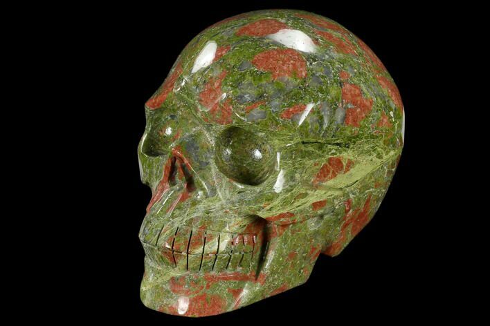 Carved, Unakite Skull - South Africa #118110